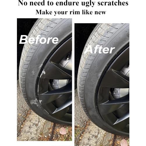 SYOAUTO Matte Black Rim Touch Up Paint, Car Wheel Scratch Repair Touch Up Paint Pen, Universal Color Rim Wheel Paint (Matte Black)