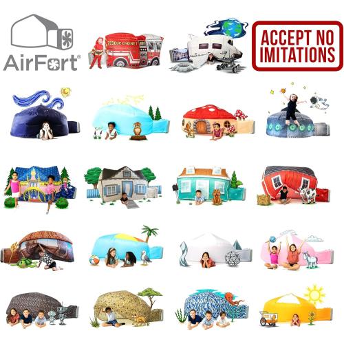 The Original Patented AirFort - Build A Fort in 30 Seconds, Inflatable Fort for Kids, Play Tent for 3-14 Years, A Playhouse Where Imagination Runs Wild, Fan not Included (Beach Ball Blue)