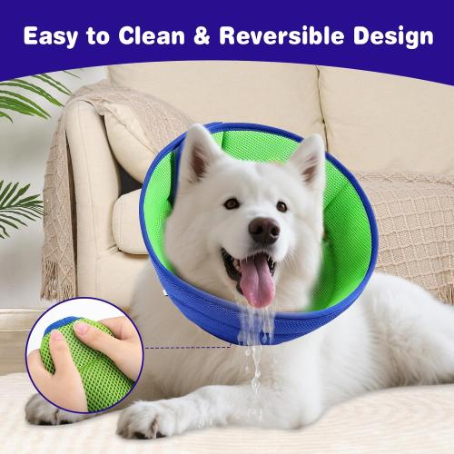 Soft Dog Cone Collar Alternative, Comfortable Cones for Medium Large Dogs to Stop Licking After Surgery, Comfy Elizabethan Collars, Neuter Recovery Ecollars of Shame Alternatives