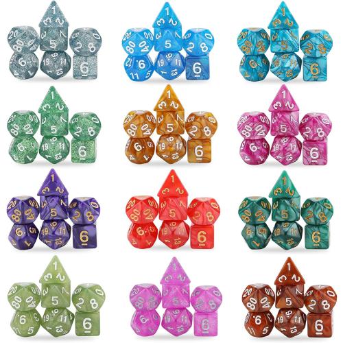 DND Dice Set, 25 X 7 Polyhedral Dice (175 Pieces) for Dungeons and Dragons DND RPG MTG Table Game D4 D6 D8 D10 D12 D20 25 Colors Dice with 1 Large Flannel Bag