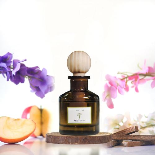 PRISTINE Maldives Villa/Inspired by Marriott Hotel Ball Diffuser for Wardrobe | Citrusy Grapefruit, Apple/Ocean Breeze/Sandalwood Oil Mini Diffuser Decor | Air Freshener for Closets