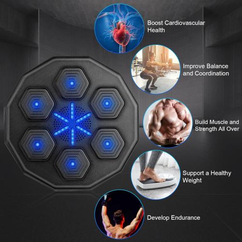 Beyn 2025 New Music Boxing Machine, Upgraded 2.0 Smart Bluetooth Music Boxing Parent-Child Games, Wall-Mounted Exercise Equipment for Home Exercise