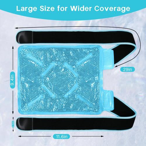 Ice Pack for Knee Pain Relief Reusable Gel Ice Wrap for Leg Injuries Swelling Knee Replacement Post-Surgery Recovery Adjustable Cold Therapy Wrap for Arthritis Meniscus Tear and ACL (Blue)