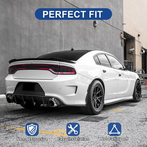 Black Rear Spoiler Venom V2 Style Rear Spoiler for Dodge Charger SRT SXT SE ScatPack Hellcat Daytona 2015-2023 Trunk Spoiler Wing Trunk Tail,Glossy Black - Wicker Bill Spoiler