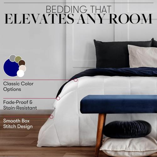 Beckham Hotel Collection Full/Queen Size Comforter - 1600 Series Down Alternative Home Bedding & Duvet Insert - Cream