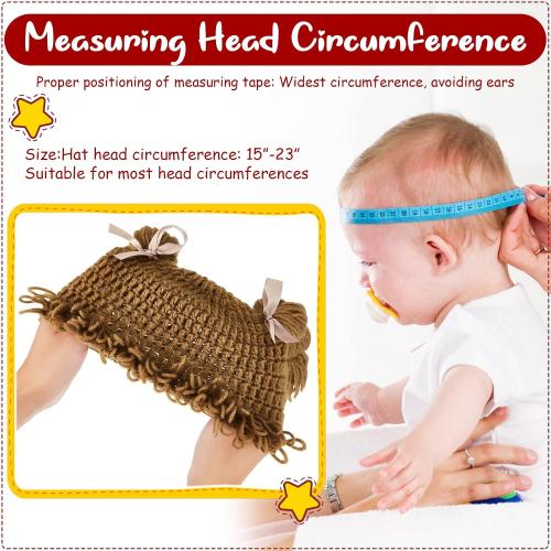 Halloween Cabbage Costume Baby Yarn Wig for Girl Infant Baby Cabbage Wigs for Boys Girls Infant Costume (Brown,Cute)