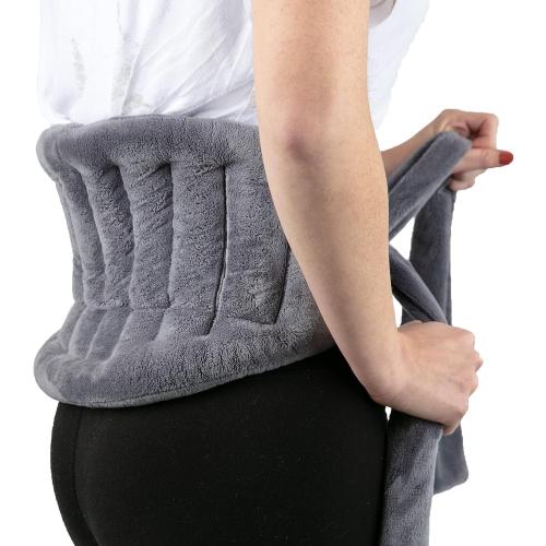Microwave Heating Pad for Lower Back Pain Relief - Moist Heating Pad for Neck & Shoulders, Cramps, Microwavable Heating Pads 71 Ties, Heat Pack Warm Compress Heat Wrap, Flaxseed Rice Hot Bag (Gray)