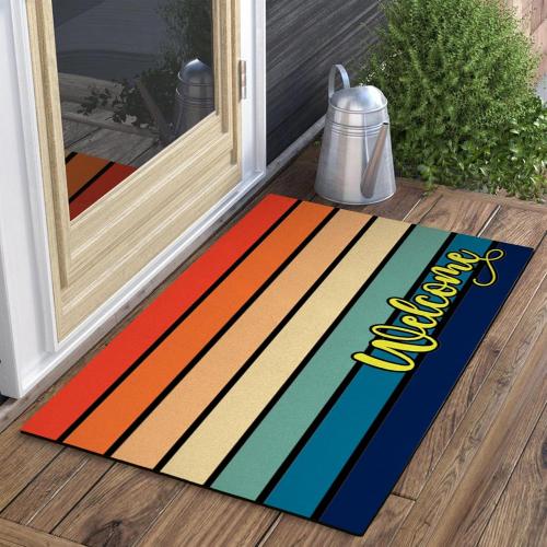 Bulijojo Rainbow Doormat, 17x30 Inch Outdoor Heavy Duty Welcome Mat