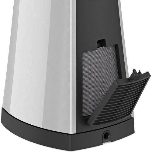 Lasko Oscillating Bladeless Ceramic Tower Space Heater for Home with Enhanced Safety, Adjustable Thermostat, Filter, Timer and Remote Control, 27 Inches, Silver, 1500W, AW300