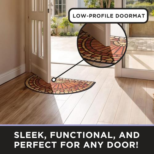 ubdyo Unique Design Door mat - Low Pile Front Doormat Outside Entrance for Efficient Dirt Trapping - All Weather Front Door Mat Indoor Entrance - Anti Slip Welcome Matt Outdoor - (36 x 24, Red)