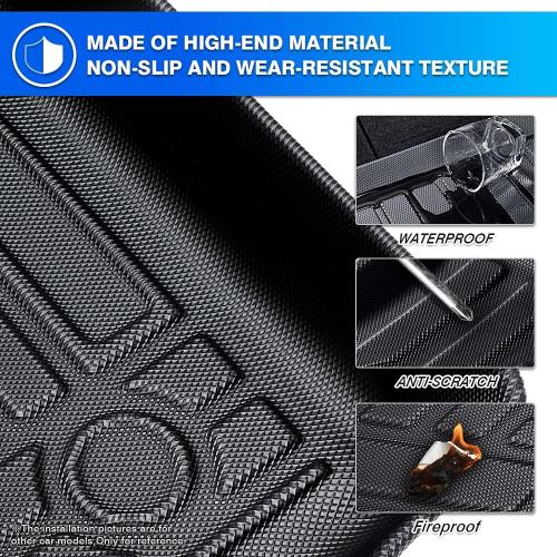 T TGBROS Floor Mats for Ford Focus 2012-2018 All Weather Protection TPE 2 Rows Floor Liners Custom Fit for Focus Accessories Car Mats Non-Slip Black