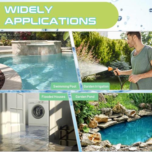 Color Blue Sump Pump Submersible Water Pump 1.1HP 4700GPH Portable Water Transfer Pump Electric for Pool Draining Hot Tub Basement Utility Pumps