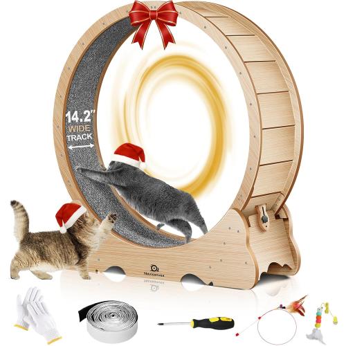 Cat Wheel, 48 XL Large Cats Exercise Running Wheel, Cat Treadmill for Indoor Cats