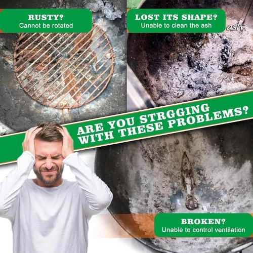 Coolbird Replacement Cooking Grate with 22-1/2-Inch One-Touch Cleaning System Kit