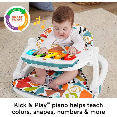 (TOYS MISSING) Fisher-Price Baby Portable Chair Deluxe Kick & Play Sit-Me-Up Floor Seat &