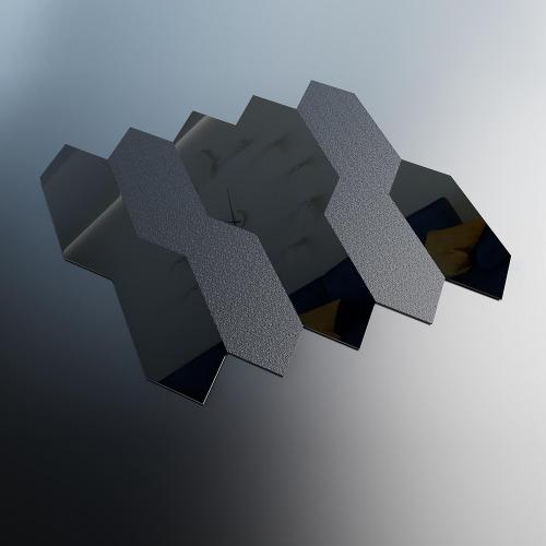 Backsplash Tile for Kitchen Peel and Stick Acrylic Mirror Wall Tile Self Adhesive Tiles Long Hexagon Mosaic Tile for Kitchen Living Room Bathroom 13.6 Inch x 11.8 Inch 10 Sheets Black