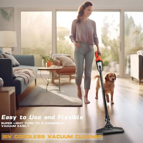 Cordless Vacuum Cleaner Handheld Stick Vacuum Cleaner 10kPa Powerful Suction 4 Different Heads for Home Pets Floor Car, Compatible with DEWALT 20V MAX Batteries (NO Battery)