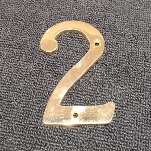 3 Inch Premium Bright Solid Brass Door House Numbers and Street Address Plaques Numbers for Residence and Mailbox Signs.