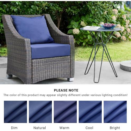 Outdoor Cushions for Patio Furniture,Outdoor Seat Cushion Set 24 x 24 x 5.75 Inch,Waterproof & Fade Resistant Outdoor Chair Cushions,Deep Patio Chair Cushion with Removable Cover,Navy Blue