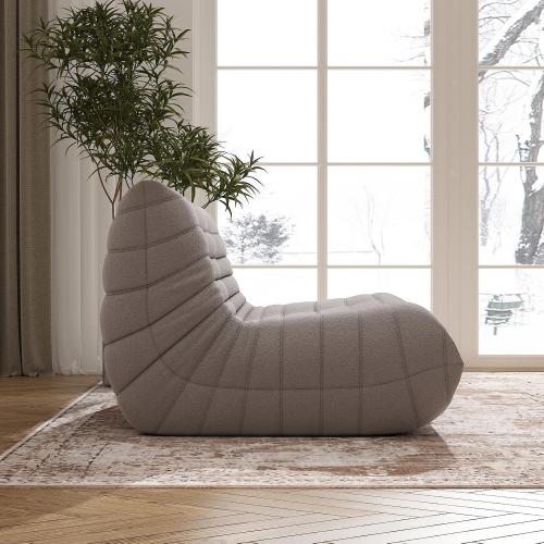 Grey Bean Bag Chair for Adults, Oversized Loveseat Fireside Chair Comfy Lazy Floor Sofa, 2 Seater Lazy Sofa Couch Memory Foam Bean Bag for Living Room, Bedroom Apartment Office (Grey)