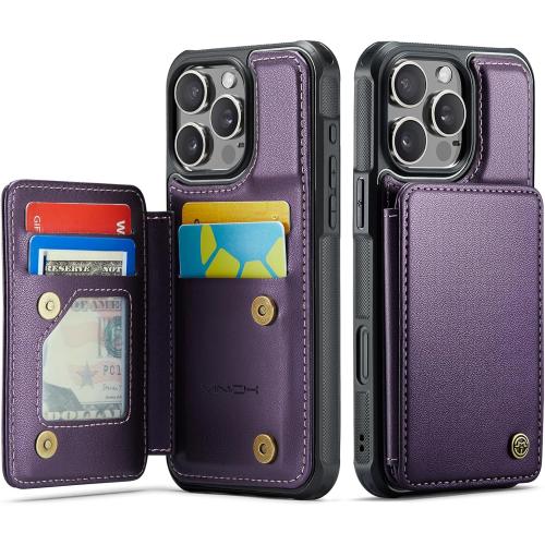 Vinich for iPhone 16 Pro Max Wallet Case with Card Holder, RFID Blocking Credit Slots Kickstand Shockproof Phone Cover Fit for iPhone 16 Pro Max 6.9 Purple