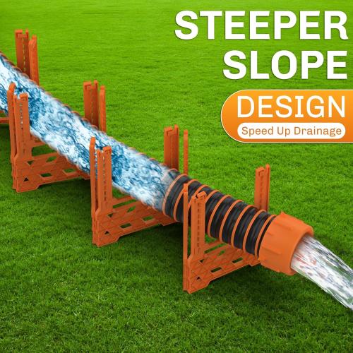 WELLUCK RV Sewer Hose Support 10FT, Blaze Orange RV Sewer Support with Adjustable Height Design, Secure Rubber Band and Carry Strap, Quick Setup and Collapse for Campers Travel Trailers and Motorhome