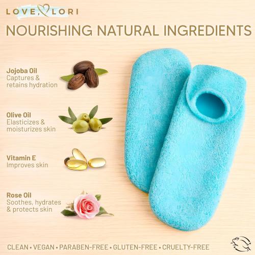 Moisturizing Socks (Size 9-11) – Self Care Gifts for Mom - Infused with Vitamin E & JoJoba Oil - Gel Silicone Aloe Foot Care Socks - Mothers Day Spa Gifts for Women