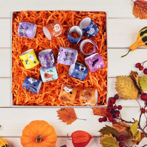LOMIMOS 250g/8.8oz Halloween Orange Raffia Paper Confetti Shred,for Thanksgiving Day Gift Wrapping Craft DIY Packaging Filling Party Decoration