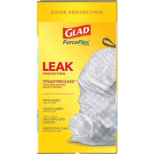 Glad ForceFlex Tall Kitchen Drawstring Trash Bags, 13 Gal, Fresh Clean, 110 Ct, Pack May Vary