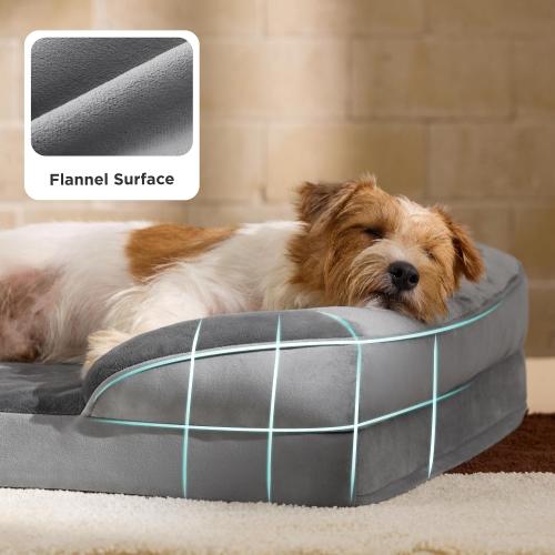 Bedsure XL Orthopedic Dog Bed for Extra Large Dogs - Washable XLarge Dog Cat Bed Waterproof, Comfort Dogs Couch Sofa with Washable Removable Cover, Pet Bed with Nonskid Bottom, Grey, 42