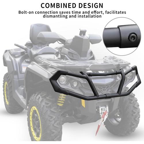 Front Bumper for Can am Outlander 12-25, Heavy Duty Steel Front Bumper Guard Brushguard Protector Bar for Can Am Outlander G2 450 500 570 650 800 850 1000 MAX 2012-2025 Accessories, Replace #715004837