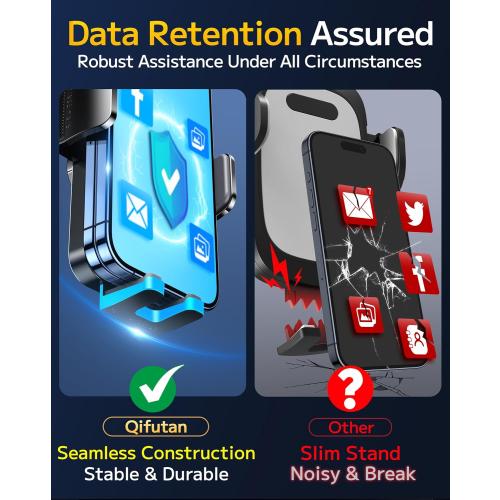 Qifutan Dash Mounted Holders Phone Holders for Your Car Phone Mount for Car Windshield Dashboard Air Vent Universal Desk Mounts Hands Free Automobile Cell Phone Holder Fit for iPhone Smartphone