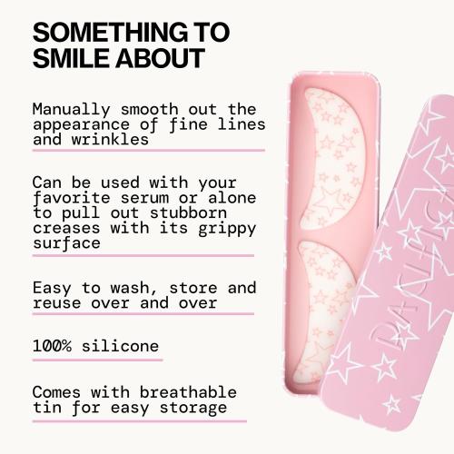 Pacifica Beauty Reusable Smile Line Mask, Skincare, Silicone Mask, For Fine Lines and Wrinkles, Lift and Firm, Pair with Serum, Storage Tin Included, Skin Care, Smile Line Patches, Vegan, 2 Pieces
