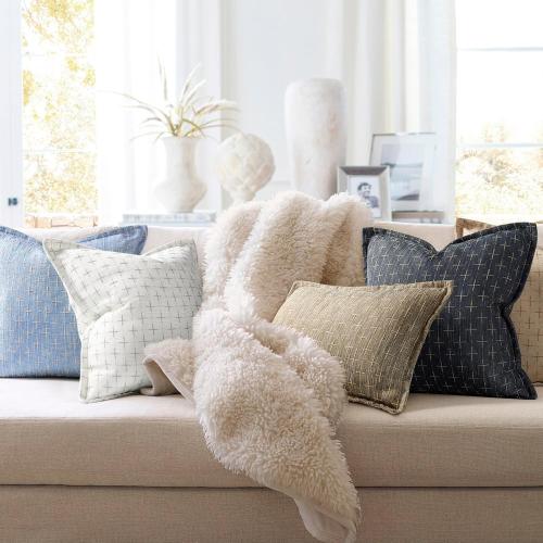 ZWJD Pillow Covers 20x20 Set of 2 Soft Polyester Textured Pillow Covers with Stylish Flange Edge Cozy Farmhouse Throw Pillows for Couch Bed Sofa Living Room