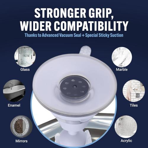 MIRRORVANA Fogless Shower Mirror for Shaving with Upgraded Suction, Anti Fog Shatterproof Surface and 360° Swivel, No Magnification, 6.3 x 6.3 (Chrome)