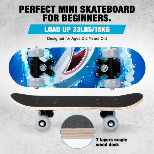 Honoson 7 Pcs Skateboard for Toddlers Beginners Knee Elbow Pads Wrist Guards Gear Set