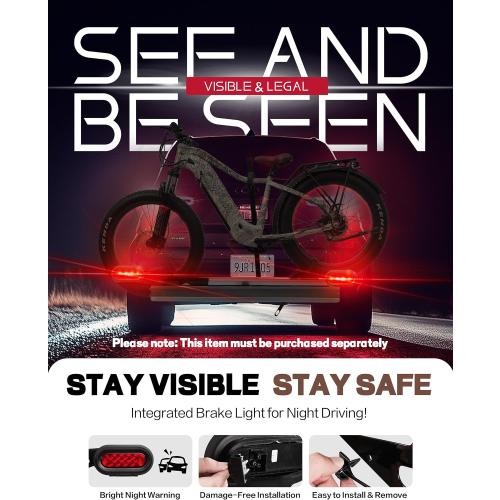 Young Electric Hitch Mount Single Bike Rack with Ramp for Electric Bike, 100 lbs. Capacity Bike Carrier for Truck, Trailer, RV, SUV‼️light scratches some hardware maybe missing‼️