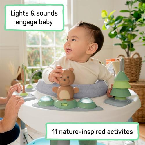 Ingenuity Spring & Sprout 2-in-1 Baby Activity Center Jumper and Table with Infant Toys - Ages 6 Months  , First Forest