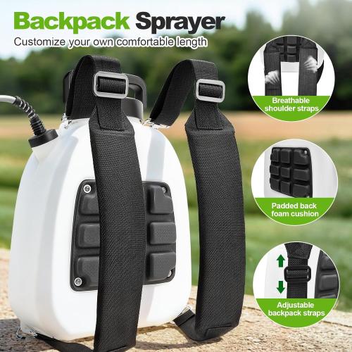 Battery Powered Sprayer 3.2 Gallon, Backpack Sprayer with 3 Adjustable Forces, Battery Indicator, 5 Mist Nozzles, 41 Retractable Wand, USB Rechargeable Garden Sprayer for Weed Lawn Yard