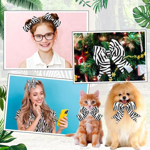 Chuangdi 1 Pcs Zebra Print Ribbon Christmas Craft 1.5 inch