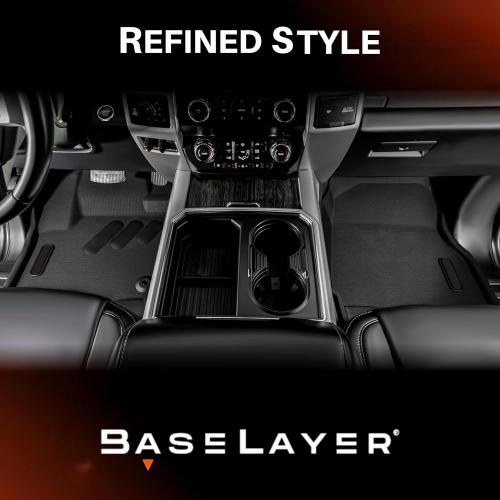BaseLayer Elite Floor Mats for Ford F150 (2015-2026) SuperCrew and (2022-2025) Lightning - Made in USA – Precision Fit Heavy Duty All-Weather Mats for Raptor, King Ranch, Lariat, Tremor - Front & Rear