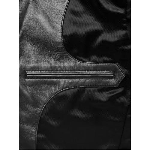 2-Button Premium Leather Blazer for Men - Notched Lapel Casual Coat Style Lambskin Leather Jacket Men XXL