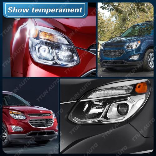 Compatible with 2016 2017 Chevy Equinox L/LS/LT/LTZ Headlight with Bulbs Projector & Halogen Type 84009752 84009751 (Passenger Side