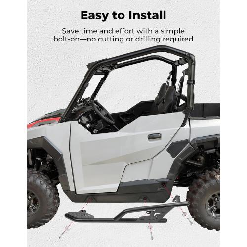 KEMIMOTO Rock Sliders Nerf Bar Compatible with Polaris General 1000 | XP 1000 2016-2026 2 Seat Side Step Bumper Protection Steel Frame UTV Accessories