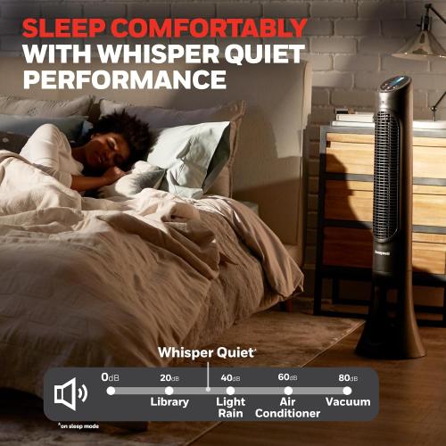 Honeywell QuietSet Whole Room Tower Fan-Black, Oscillating Tower Fan with Remote, HYF290B