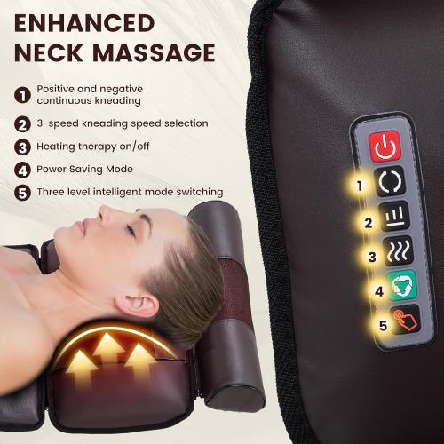 Full Body Massage Mat with 10 Vibration Heads, 9 Speeds & 3 Heat Levels - Rechargeable Heating Pad for Back Neck Shoulder Relief at Home Office