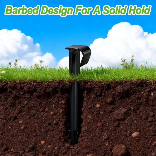 RedChili 9 Pack 1/2 Inch Irrigation Tubing Hold Down Anchor Stakes, Heavy Duty Drip Tubing Stakes 1/2 Drip Irrigation Tubing Fittings for Lawn Raised Bed Greenhouse Plant Watering System
