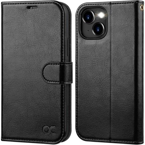OCASE for iPhone 15 Wallet Case, Card Holder, Black