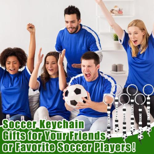 Landical 564 Pcs Soccer Keychain Making Kit DIY Name Bead Key Chain Craft