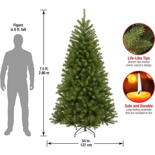 National Tree Company 7.00ft Unlit North Valley Spruce Artificial Christmas Tree, 1,346 Tips, Includes Stand, Green
